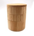 Ver imagem 2 de Pote Bambu Triplo Saleiro Açucareiro Condimentos com Tampa