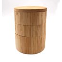 Ver imagem 2 de Pote Bambu Triplo Saleiro Açucareiro Condimentos com Tampa