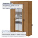 Ver imagem 3 de Guarda Roupa Solteiro 4 Portas 2 Gavetas com Espelho MDF Alonzo 153.5cm Marrom Amêndoa Clean