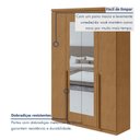 Ver imagem 4 de Guarda Roupa Solteiro 4 Portas 2 Gavetas com Espelho MDF Alonzo 153.5cm Marrom Amêndoa Clean