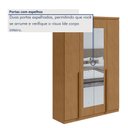 Ver imagem 5 de Guarda Roupa Solteiro 4 Portas 2 Gavetas com Espelho MDF Alonzo 153.5cm Marrom Amêndoa Clean
