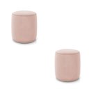 Ver imagem 2 de Puff Redondo Orgânico para Sala Kit 2 Malu Veludo Rosê M11 - D’Rossi