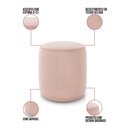Ver imagem 3 de Puff Redondo Orgânico para Sala Kit 2 Malu Veludo Rosê M11 - D’Rossi