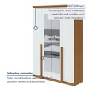 Ver imagem 4 de Guarda Roupa Solteiro 4 Portas 2 Gavetas com Espelho MDF Alonzo 153.5cm Marrom Amêndoa Clean/Branco