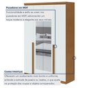 Ver imagem 3 de Guarda Roupa Solteiro 4 Portas 2 Gavetas com Espelho MDF Alonzo 153.5cm Marrom Amêndoa Clean/Branco