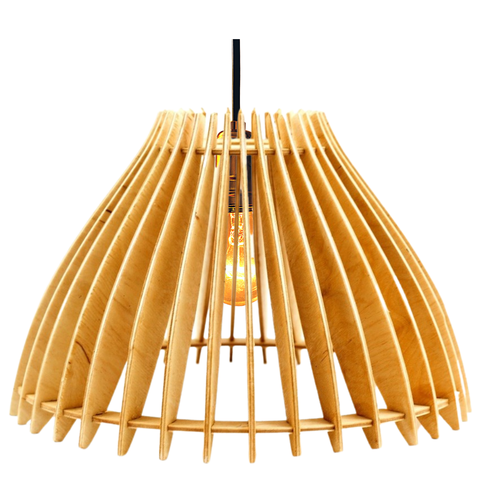 Luminária Teto tipo Pendente em MDF ARUANÃ Completa -:MDF CRU