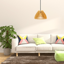 Luminária Teto tipo Pendente em MDF ARUANÃ Completa -:MDF CRU - 4