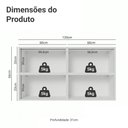 Ver imagem 2 de Kit 4 Armários Aéreos de Cozinha 120 cm Branco/Preto Vidro Reflecta Bronze Vinil Madesa