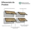Ver imagem 3 de Kit 4 Armários Aéreos de Cozinha 120 cm Branco/Preto Vidro Reflecta Bronze Vinil Madesa