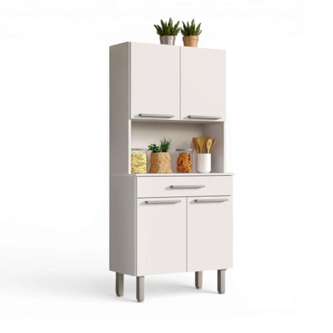 Armário de Cozinha Bella 4 Portas 1,75m Branco