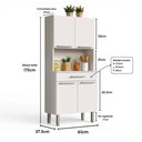 Ver imagem 2 de Armário de Cozinha Bella 4 Portas 1,75m Branco