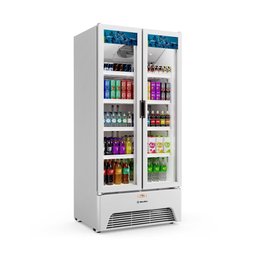 Refrigerador Expositor Vertical Bebidas Duas Portas Vidro 691L VB70AL Branca 220V - Metalfrio - 1