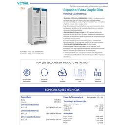 Refrigerador Expositor Vertical Bebidas Duas Portas Vidro 691L VB70AL Branca 220V - Metalfrio - 9
