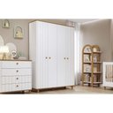 Ver imagem 4 de Guarda Roupa Infantil C/ 4 Portas (2 Ripadas) Cupcake Branco/nature - Permóbili Baby