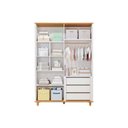 Ver imagem 3 de Guarda Roupa Infantil C/ 4 Portas (2 Ripadas) Cupcake Branco/nature - Permóbili Baby