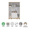 Quarto de Bebê Completo Berço Americano Guarda Roupa 4 Portas Cômoda 4 Gavetas Júnior  - 9