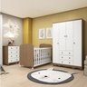 Quarto de Bebê Completo Berço Americano Guarda Roupa 4 Portas Cômoda 4 Gavetas Júnior  - 1
