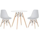 Ver imagem 1 de Conjunto Mesa Jantar Eiffel 70cm Branca + 2 Cadeiras Charles Eames - Branca