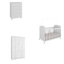 Ver imagem 2 de Quarto de Bebê Berço Americano Guarda-Roupa e Cômoda Mimo 100% MDF Espresso Móveis Branco Brilho
