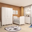 Ver imagem 1 de Quarto de Bebê Berço Americano Guarda-Roupa e Cômoda Mimo 100% MDF Espresso Móveis Branco Brilho