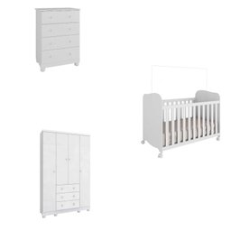 Quarto de Bebê Completo 1 Berço Americano Uli 1 Guarda Roupa Júnior 1 Cômoda Júnior  - 2