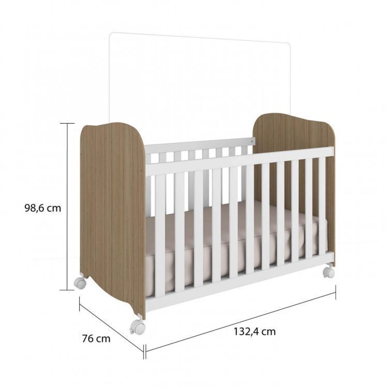 Conjunto para Quarto de Bebê 1 Berço Americano Uli 1 Guarda Roupa Júnior - 2