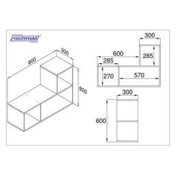 Modular 900 Móvel Modular Multiúso Multivisao Modular-900 Preto - 4