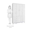 Ver imagem 6 de Quarto de Bebê Berço Americano e Guarda-Roupa 4 Portas Mimo 100% MDF Espresso Móveis Branco Brilho