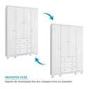 Ver mais imagens de Quarto de Bebê Berço Americano e Guarda-Roupa 4 Portas Mimo 100% MDF Espresso Móveis Branco Brilho