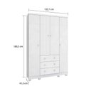 Ver imagem 7 de Quarto de Bebê Berço Americano e Guarda-Roupa 4 Portas Mimo 100% MDF Espresso Móveis Branco Brilho