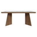Ver imagem 4 de Mesa de Jantar Retangular Tampo com Moldura e Vidro Sobreposto Rustic/Branco 5389 Madesa
