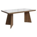 Ver imagem 1 de Mesa de Jantar Retangular Tampo com Moldura e Vidro Sobreposto Rustic/Branco 5389 Madesa