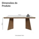 Ver imagem 2 de Mesa de Jantar Retangular Tampo com Moldura e Vidro Sobreposto Rustic/Branco 5389 Madesa