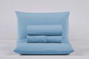 Ver imagem 1 de Kit Jogo de Cama Casal 200 Fios Toque Macio 200% Algodão 4 Peças:azul Bebe