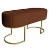 Banco Recamier Estofado Luana Base Gold Veludo Terracota - Montanaris Decor - 1