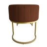 Banco Recamier Estofado Luana Base Gold Veludo Terracota - Montanaris Decor - 4
