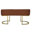 Ver imagem 3 de Banco Recamier Estofado Luana Base Gold Veludo Terracota - Montanaris Decor