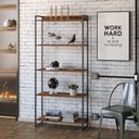Ver imagem 2 de Estante Livreiro Dynamica Industrial 80cm 5 Prateleiras C08 Nogal - Mpozenato