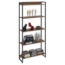 Ver imagem 1 de Estante Livreiro Dynamica Industrial 80cm 5 Prateleiras C08 Nogal - Mpozenato