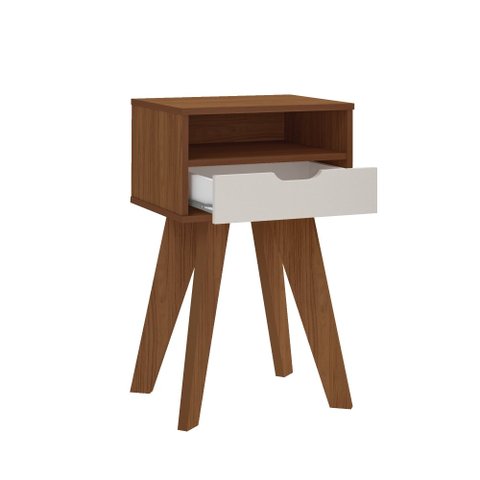 Mesa de Apoio Retangular Artely Vip 4514 Cedro/Off White