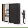 Guarda Roupa Casal com Espelho 2 Portas 4 Gavetas Velaris Móveis Lopas - 6