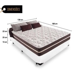 Cama Box Casal + Colchão De Molas - Comfort Prime - Classic Superlastic 138cm cor:Branco - 5