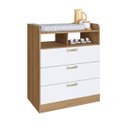 Ver imagem 2 de Cômoda Infantil 75x91cm 3 Gavetas Mel/branco Cmd001