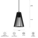 Ver imagem 6 de Luminária Pendente Madeira Koni Escritório E27 3 Unidades:preto