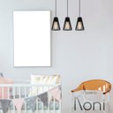 Ver imagem 2 de Luminária Pendente Madeira Koni Escritório E27 3 Unidades:preto