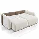Ver imagem 3 de Sofá Cama Casal Retrátil e Reclinável 3 Lugares Bicolor Creme / Capuccino Uruguai 196cm