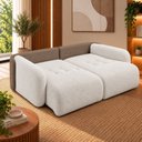Ver imagem 7 de Sofá Cama Casal Retrátil e Reclinável 3 Lugares Bicolor Creme / Capuccino Uruguai 196cm