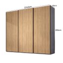 Ver imagem 4 de Roupeiro Veneto MDF 274,5x230cm 3 Portas 6 Gavetas Cinza/Olmo 1000