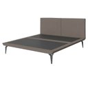 Ver imagem 3 de Base para Cama Casal Japonesa Tóquio Bipartida em Linho Marrom Design Moderno Marrom