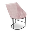 Ver imagem 6 de Kit 4 Poltronas Luxo Alana Suede Rosa Bebê Base Ferro Preto - Pallazio